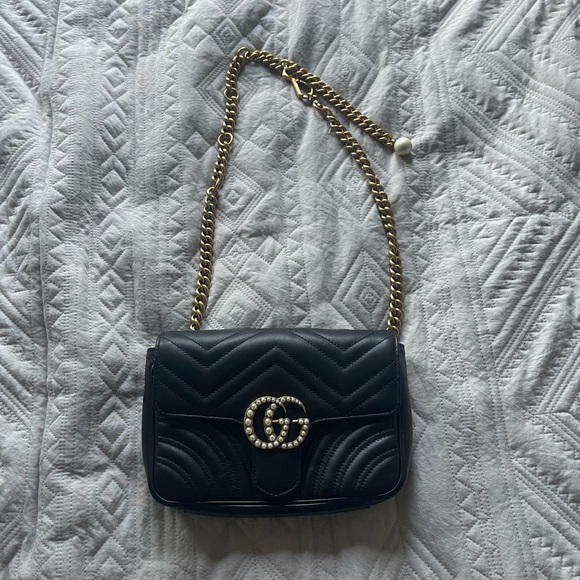 Gucci Handbags - Pearly GG Marmont Flap Belt Bag Matelasse Leather